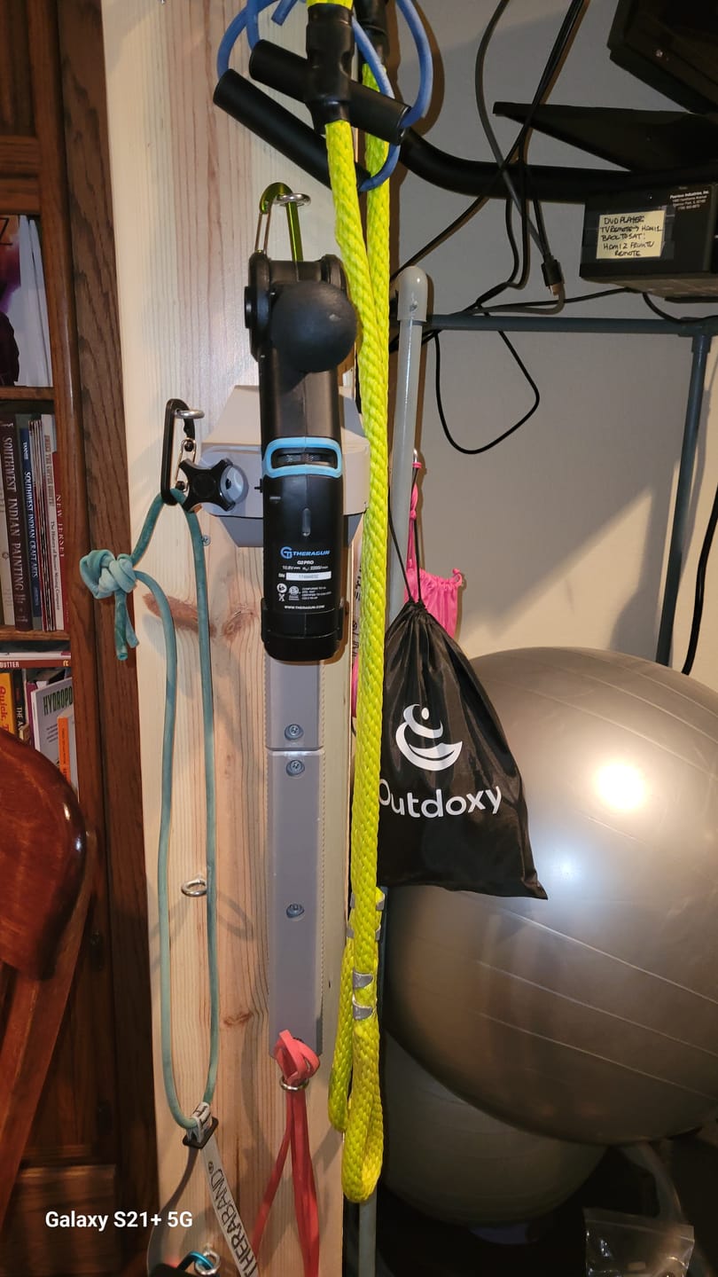 Customer photo review of QMount Massage Gun Holder - Wall Mount Rail Only (For 12″ Rail)