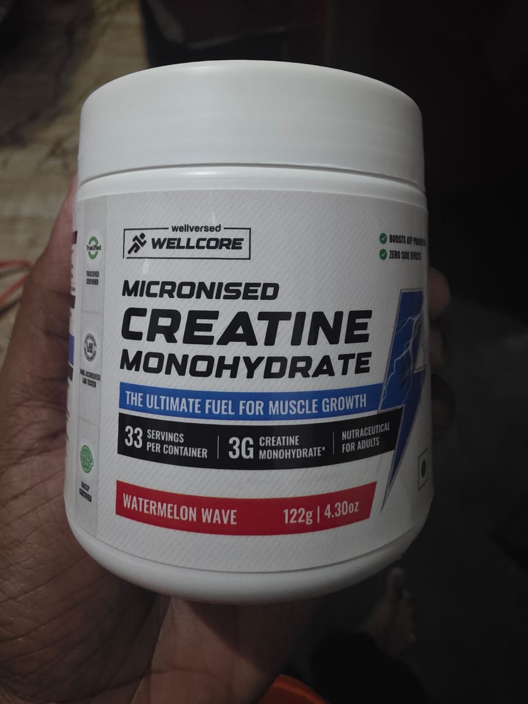 Customer photo review of Wellcore - Pure Micronised Creatine Monohydrate | Watermelon Wave (122g, 33 servings)