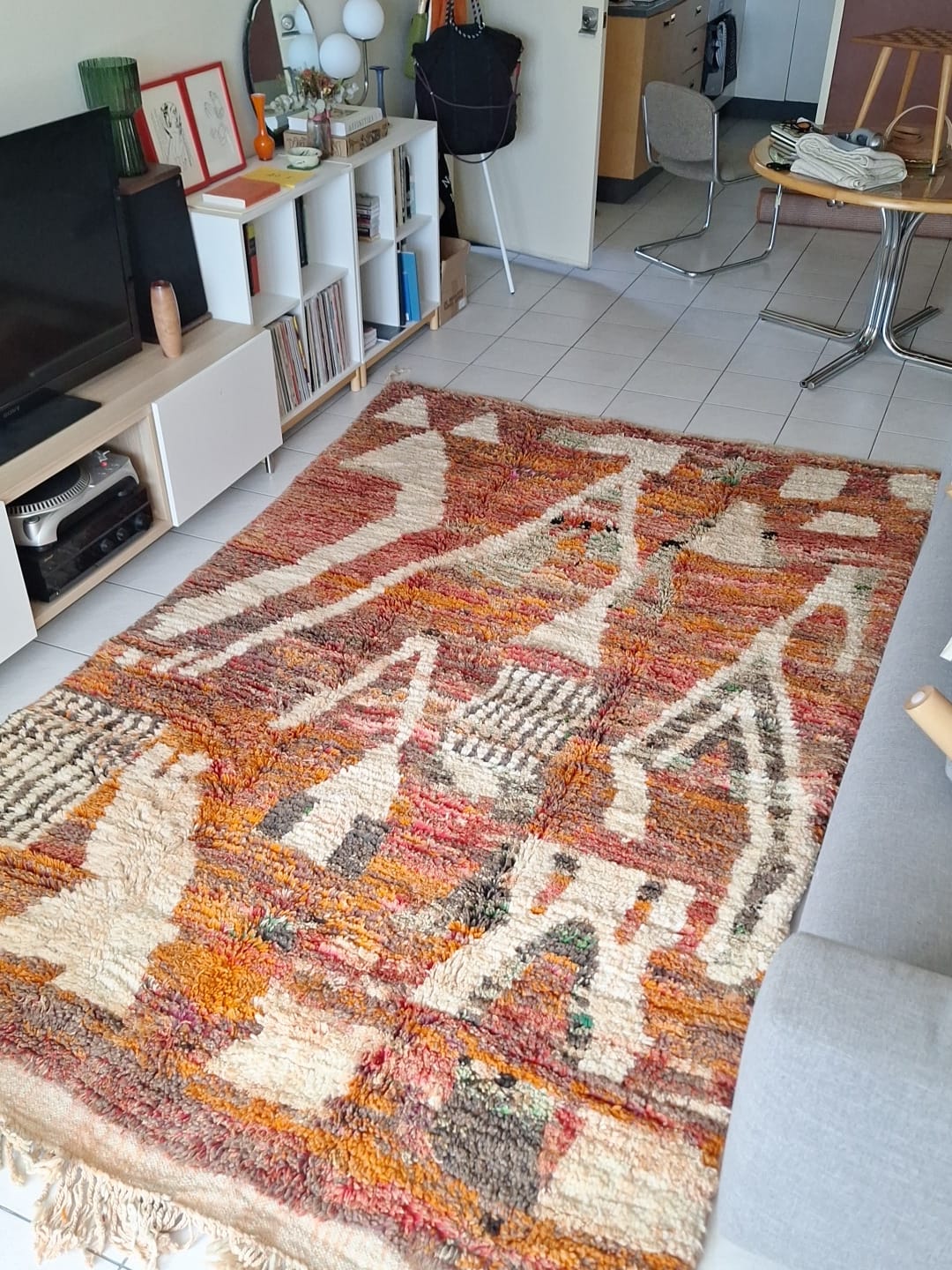 Customer photo review of Zafla - Rust Moroccan Rug with Cream Triangle Mountain Design - Handwoven Berber Carpet | 6'3"x10'4" Ft | 191x316 cm