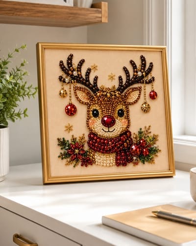 Customer photo review of Custom Pearl Art - For Family - DIY Christmas Canvas Kit