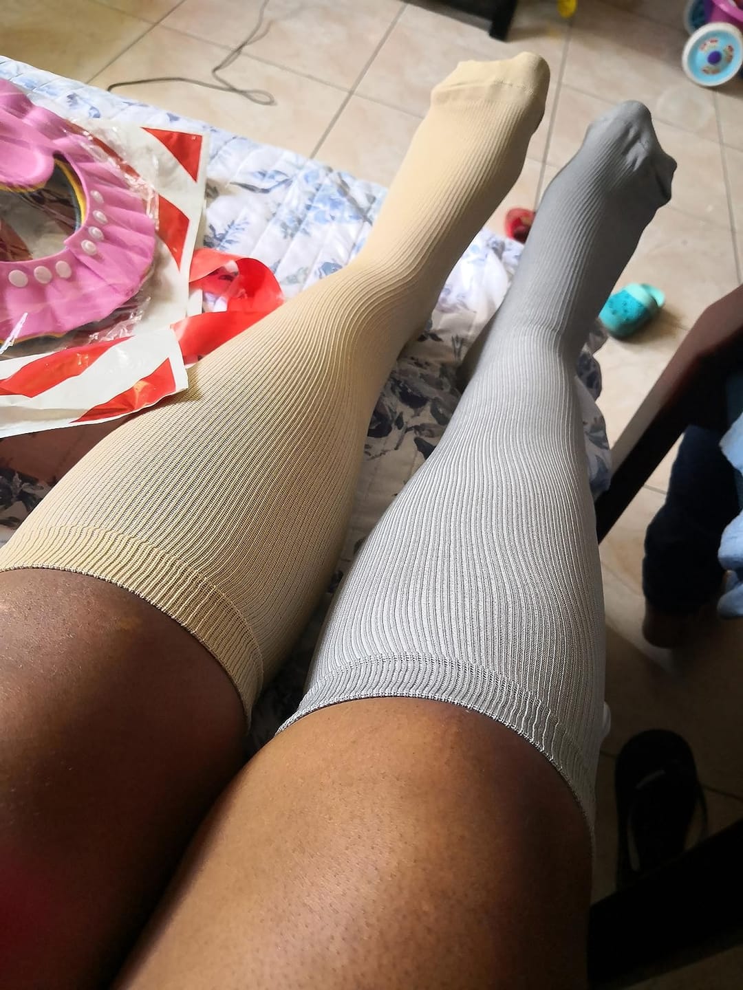 Customer photo review of Bamboo Nude Compression Socks