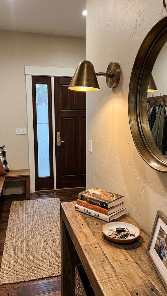 Customer photo review of Brass Wall Light, Gently Flared Shade, 13.5 cm, Wall Sconce
