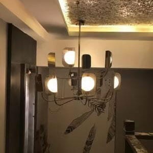 Customer photo review of Hand Forged Branch Chandelier, Copper, Acrylic Shades