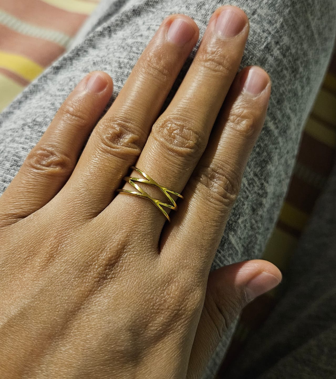 Customer photo review of Twist Cross Cage Ring