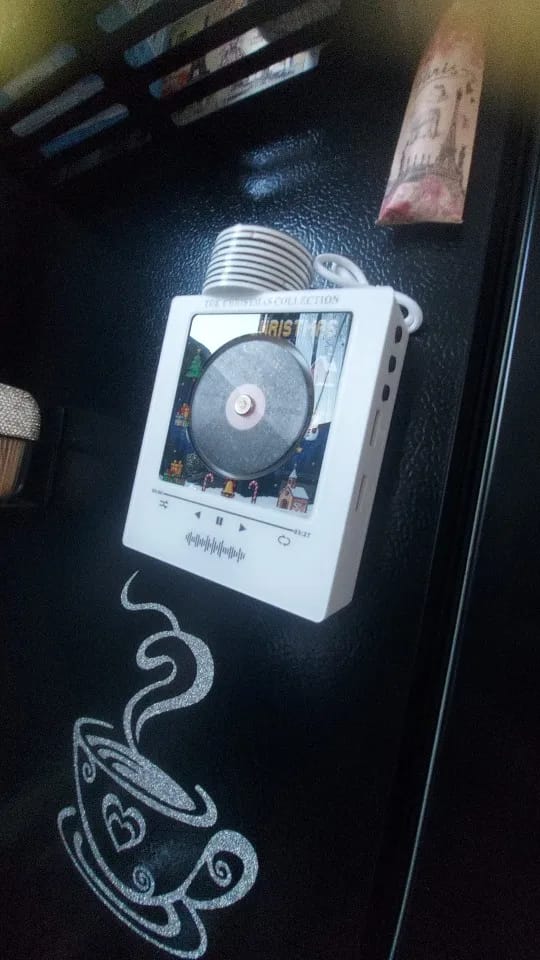 Customer photo review of The Christmas Music Frame — 9 NFC Vinyl Discs