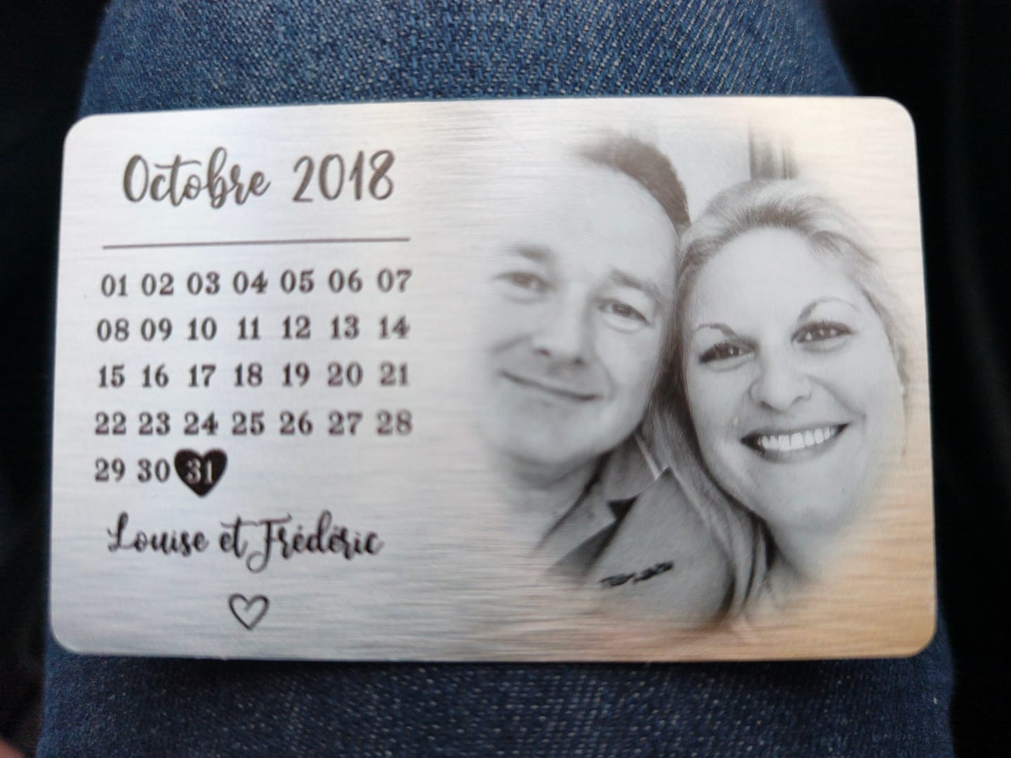 Customer photo review of Un jour spécial - Carte personnalisée pour portefeuille