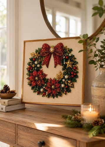 Customer photo review of Custom Pearl Art - For Family - DIY Christmas Canvas Kit
