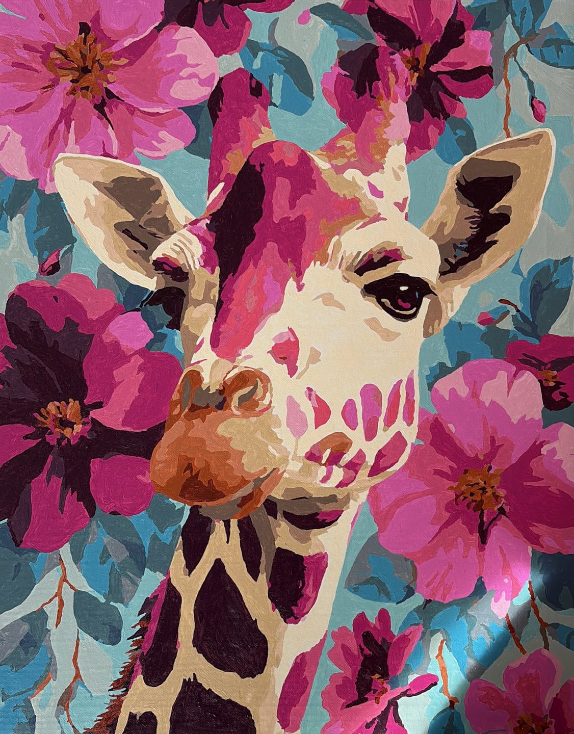 Customer photo review of Malen nach Zahlen - Lila Giraffe