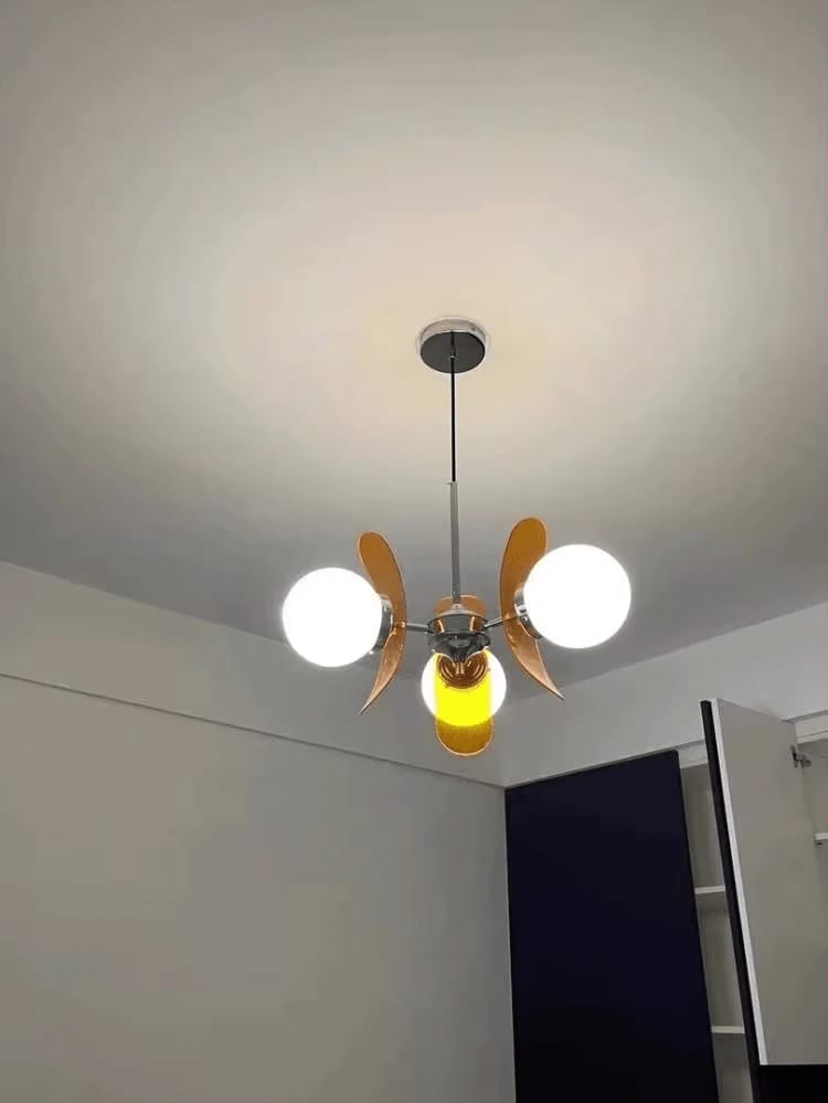 Customer photo review of Round Globe Chandelier, Acrylic Petal Panels, Metal Frame, 60–80 cm