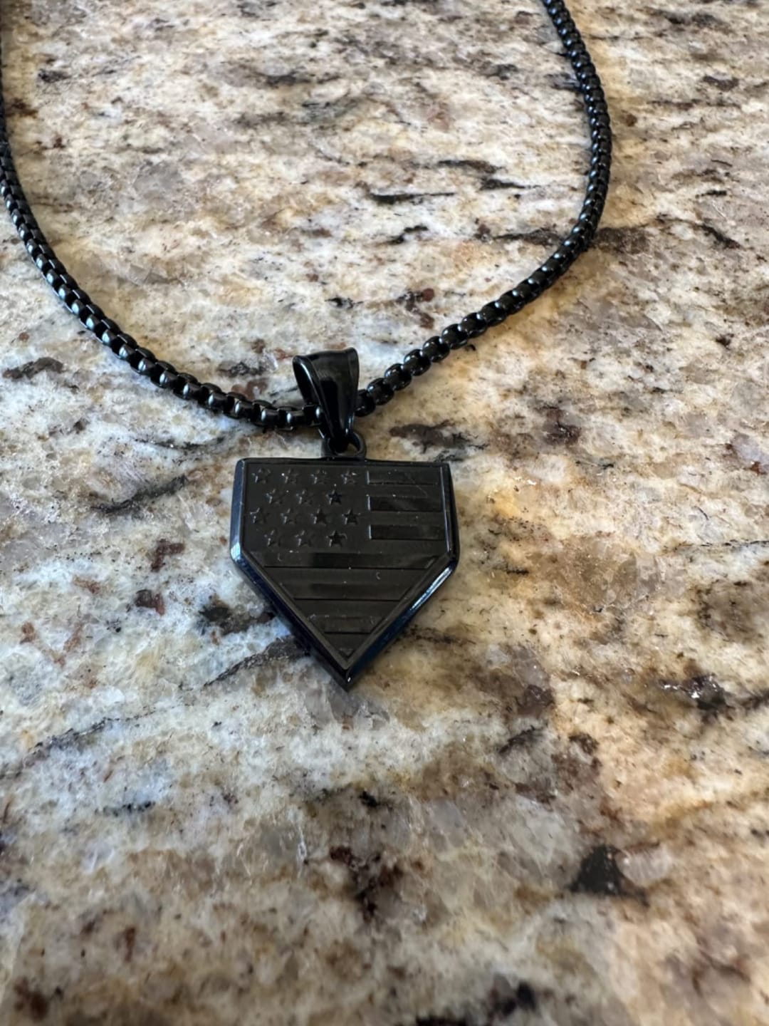 Customer photo review of Stay Brave Baseball & Softball Necklace