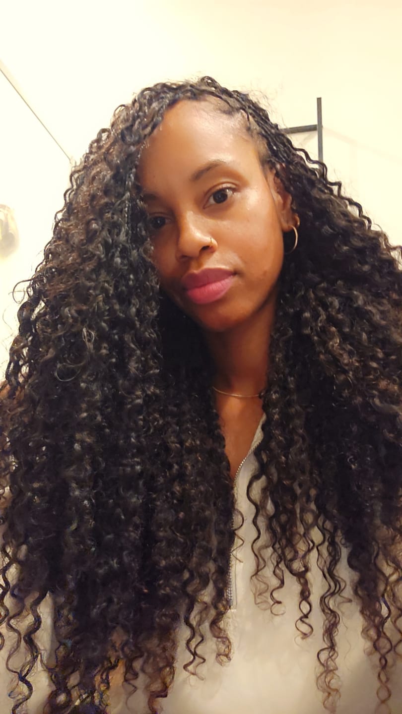 Customer photo review of Ywigs Burmese Water Curly Human Crochet Hair
