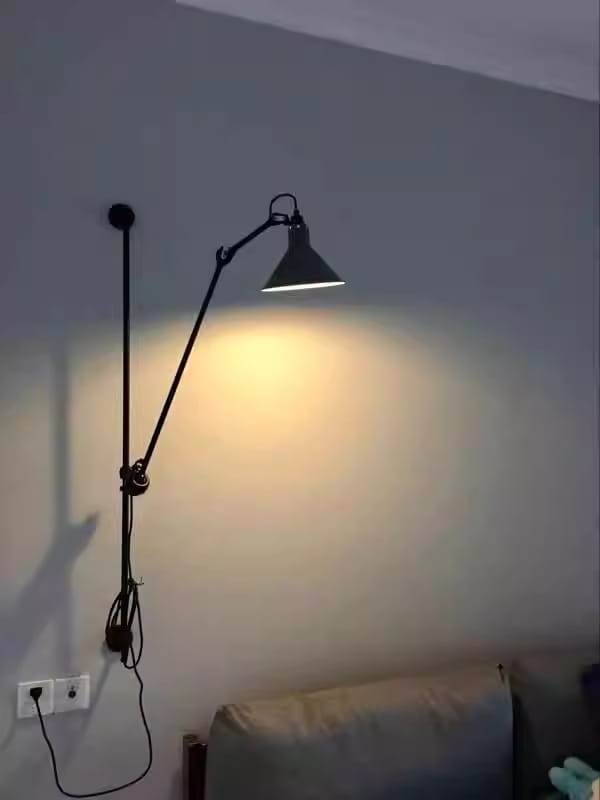 Customer photo review of Slim Metal Wall Light, Adjustable Arm, Plug In, Wall Sconce