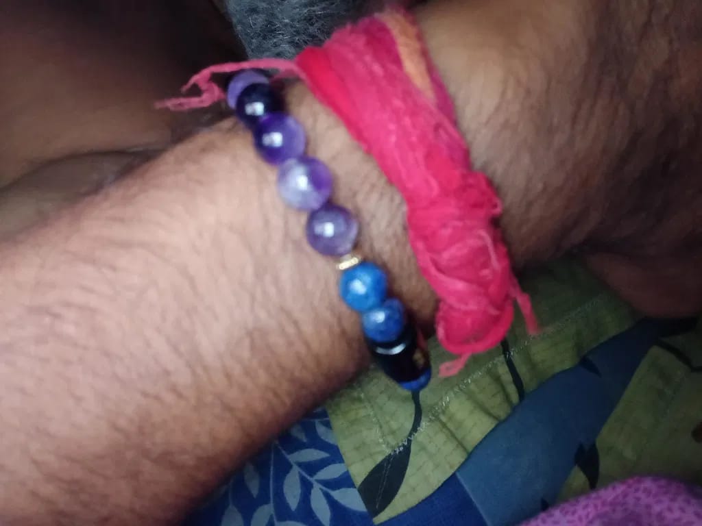 Customer photo review of Natural Amethyst Bracelet – Spiritual & Calming Crystal Bracelet