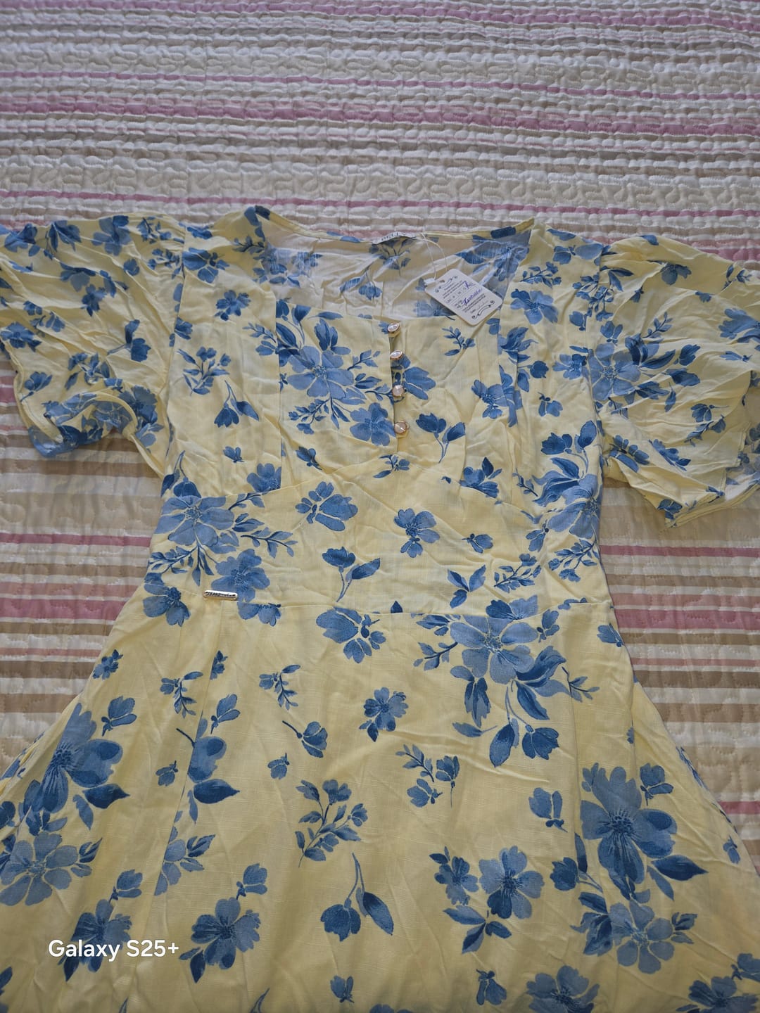 Customer photo review of Vestido Longo Henriete Liberty em Viscolinho Casual Elegante