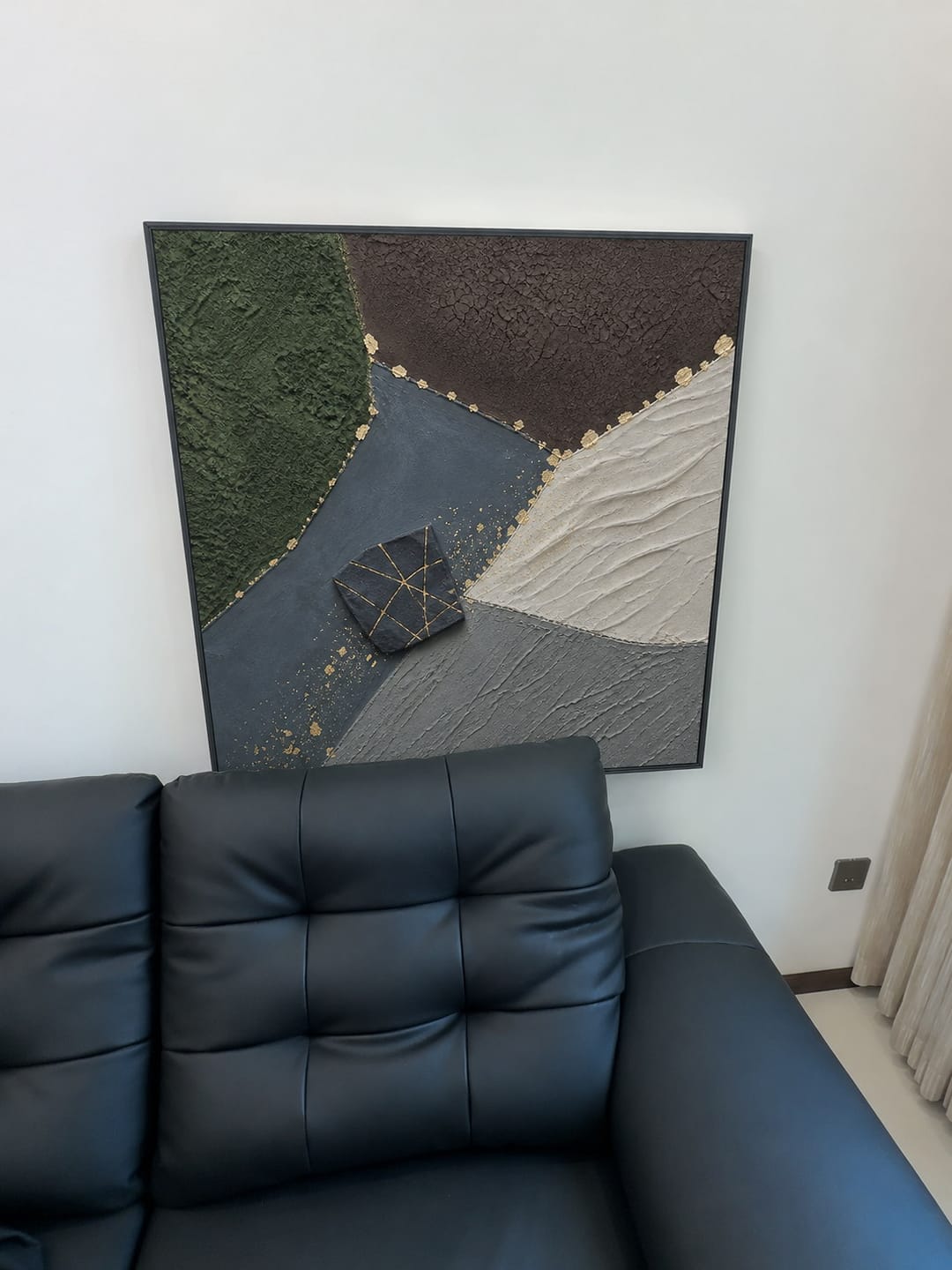 Customer photo review of Meeting in Gold — Textured Abstract Wall Art