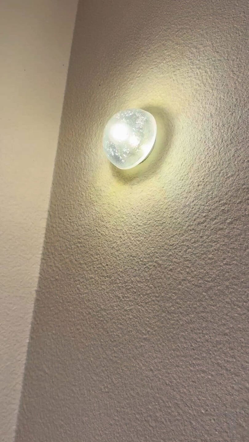 Customer photo review of Wall Light, Clear Glass Water Droplet Shade, Wall Sconce