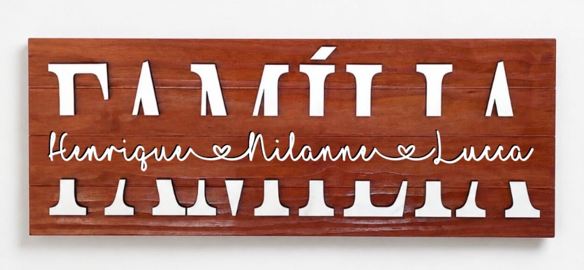 Customer photo review of Placa da Família Personalizada