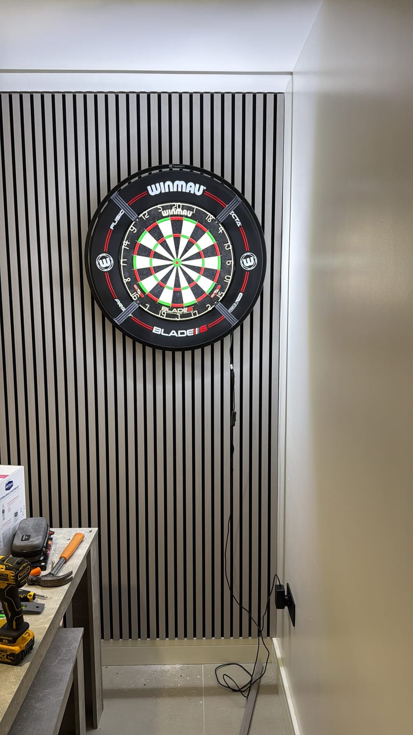 Customer photo review of Acoustic Slat Wall Panels Wooden Decorative Wall Panels Grey Oak Premium 2.4m x 0.6m