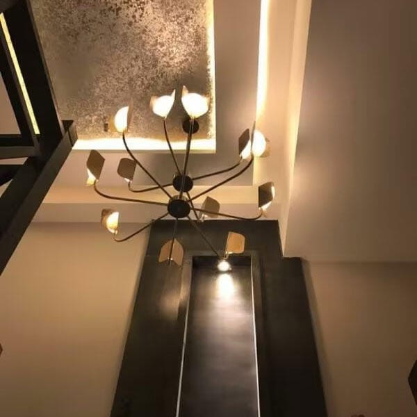 Customer photo review of Hand Forged Branch Chandelier, Copper, Acrylic Shades