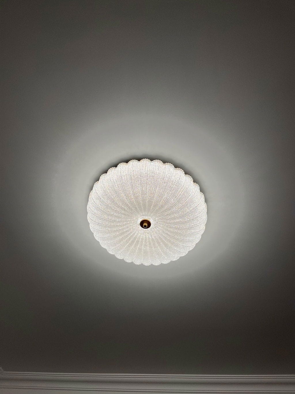 Customer photo review of Gold Ceiling Light, Flush Mount, Opaque Glass, Integrated LED