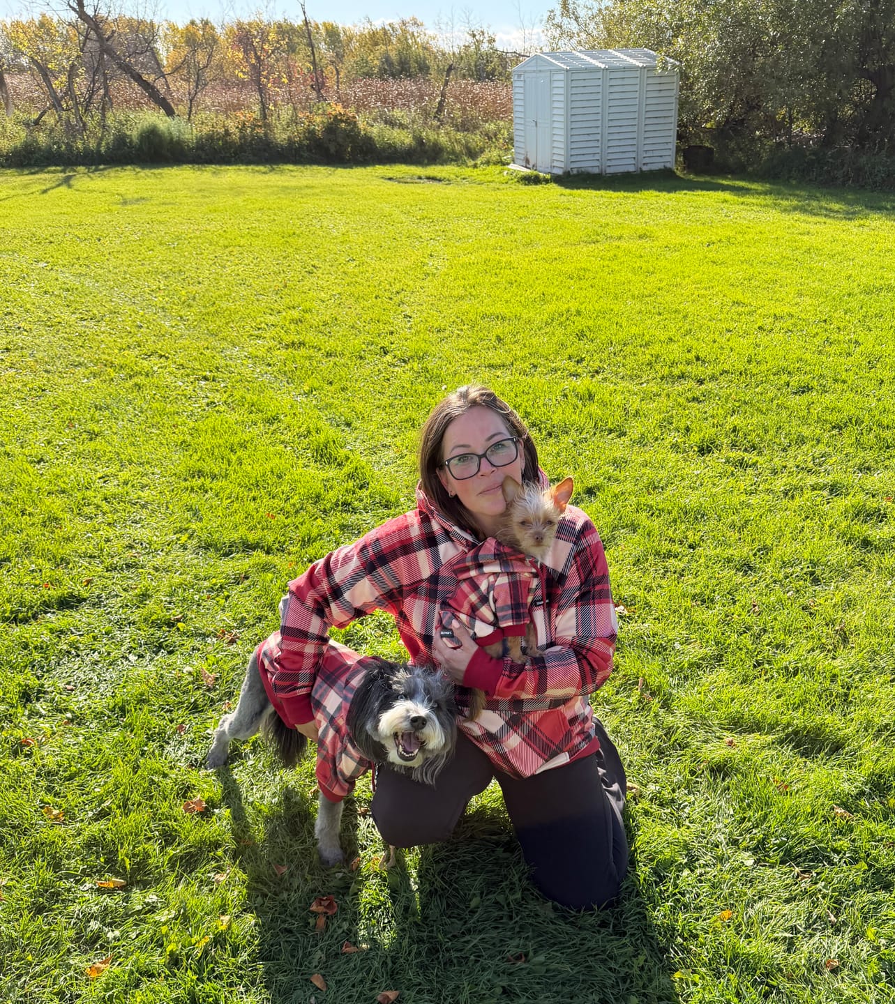 Customer photo review of Red Plaid Human Hoodie