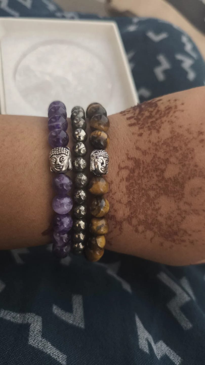 Customer photo review of Natural Amethyst Bracelet – Spiritual & Calming Crystal Bracelet