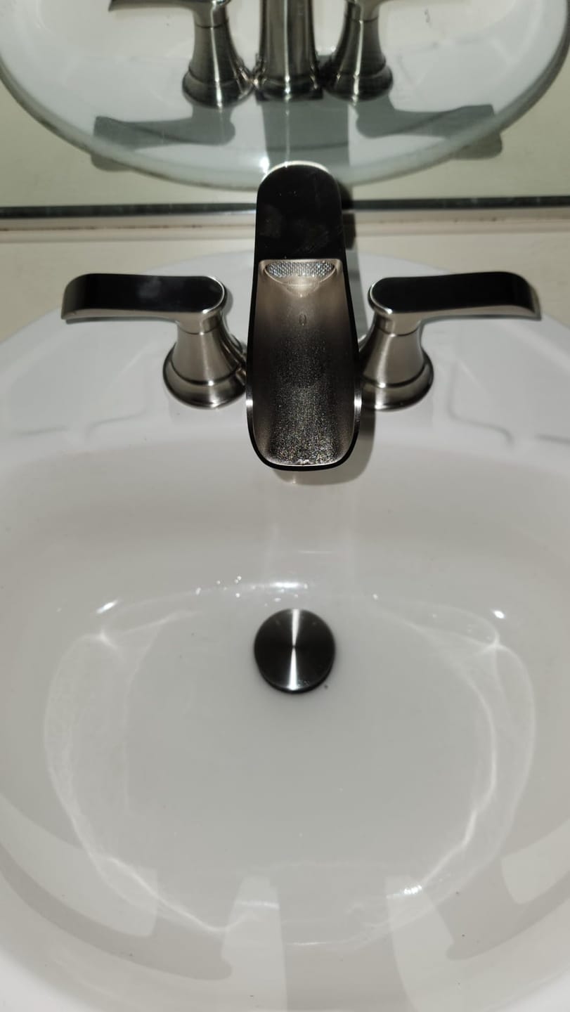 Customer photo review of Farsund - 8-Inch Widespread Dual-Handle Basin Faucet