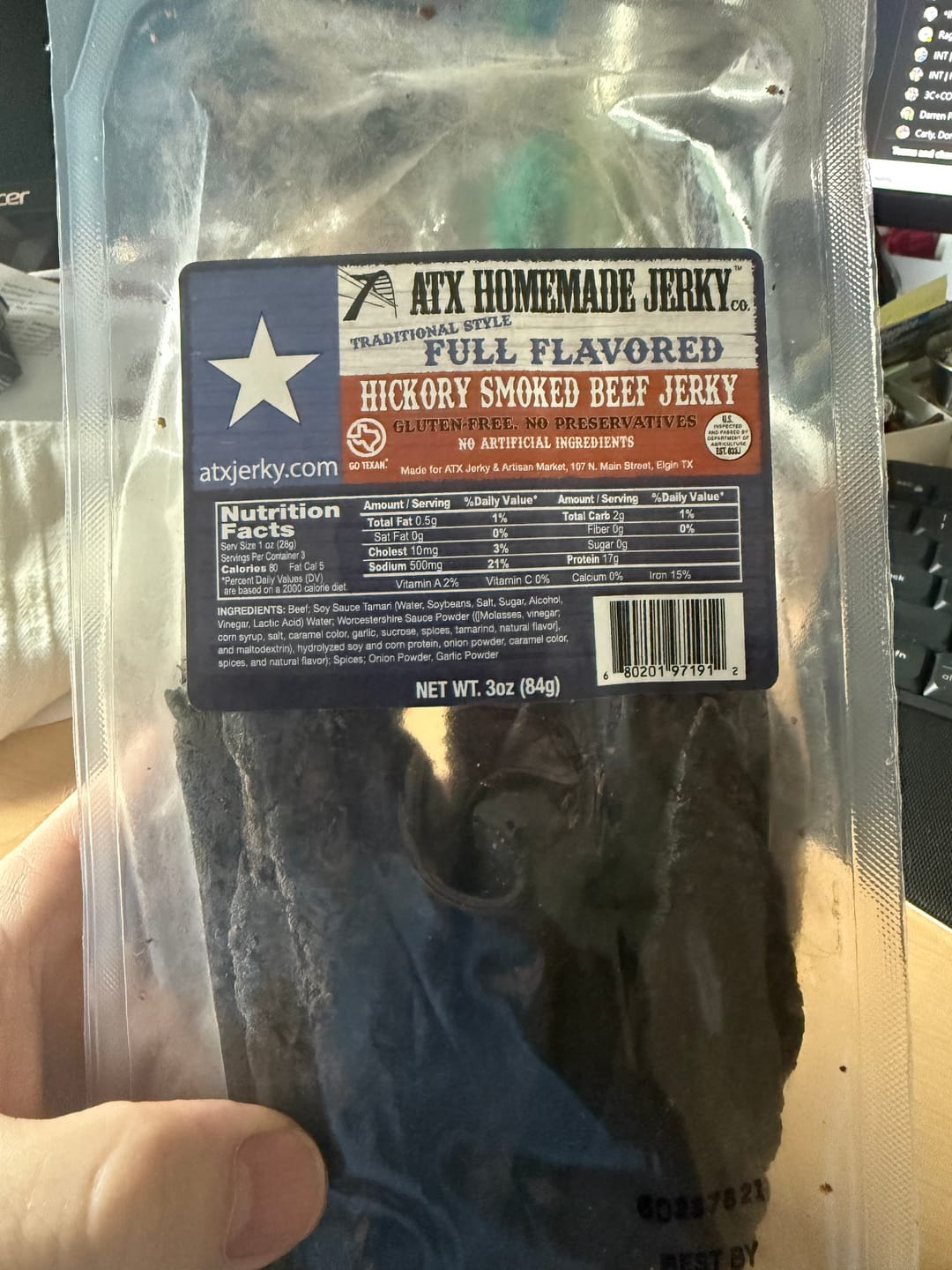 Customer photo review of Full Flavored Beef Jerky