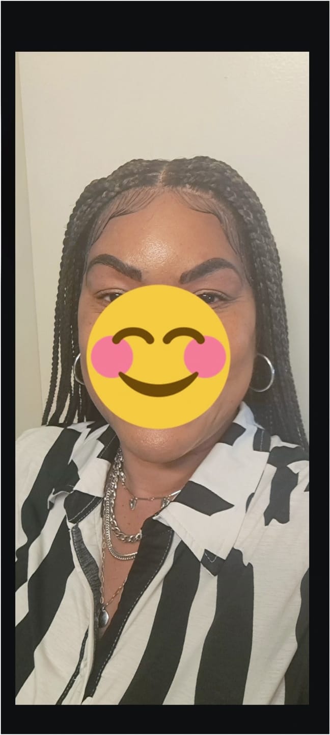 Customer photo review of Swiss HD Full Lace Knotless Box Braided Wig