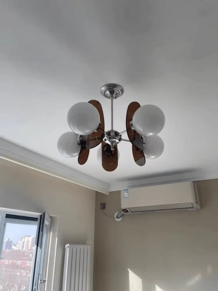 Customer photo review of Round Globe Chandelier, Acrylic Petal Panels, Metal Frame, 60–80 cm