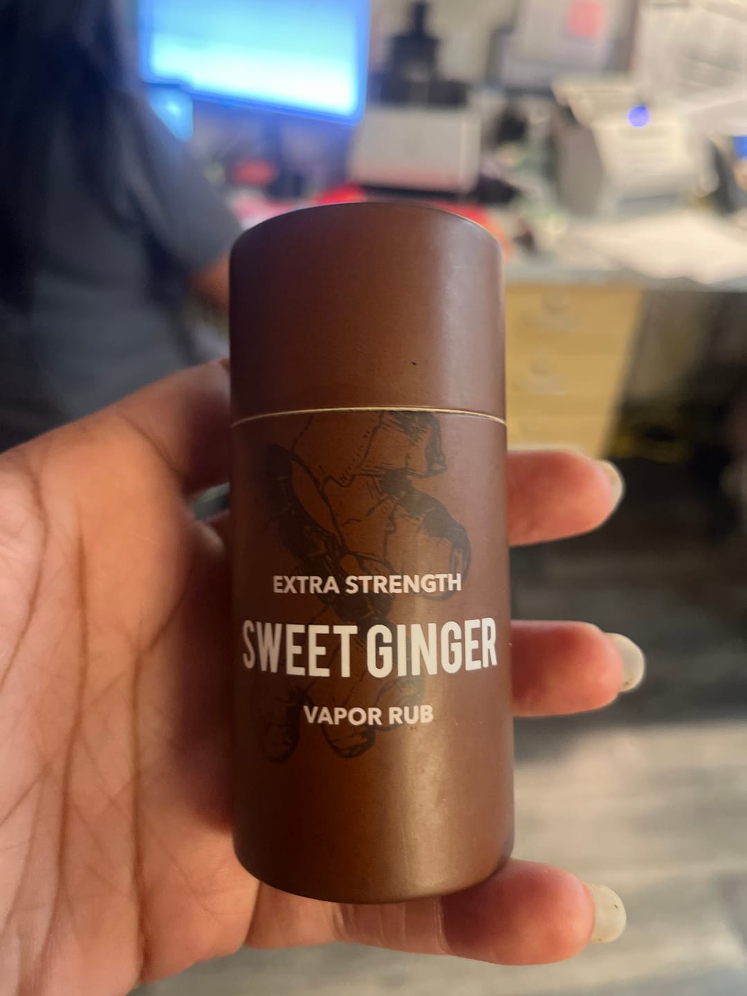 Customer photo review of Extra Strength Sweet Ginger Vapor Rub Stick