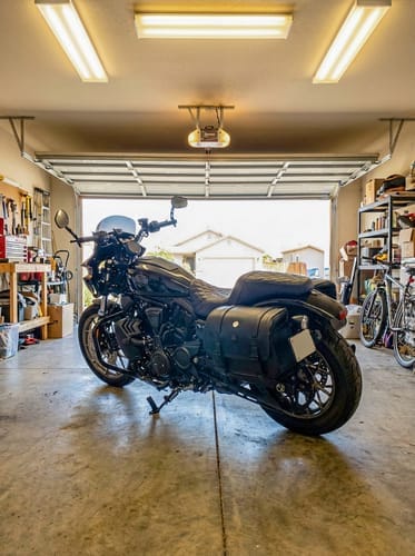 Customer photo review of 14L - Viper Medium Shock Cutout Harley Nightster RH975/S Leather Motorcycle Saddlebags
