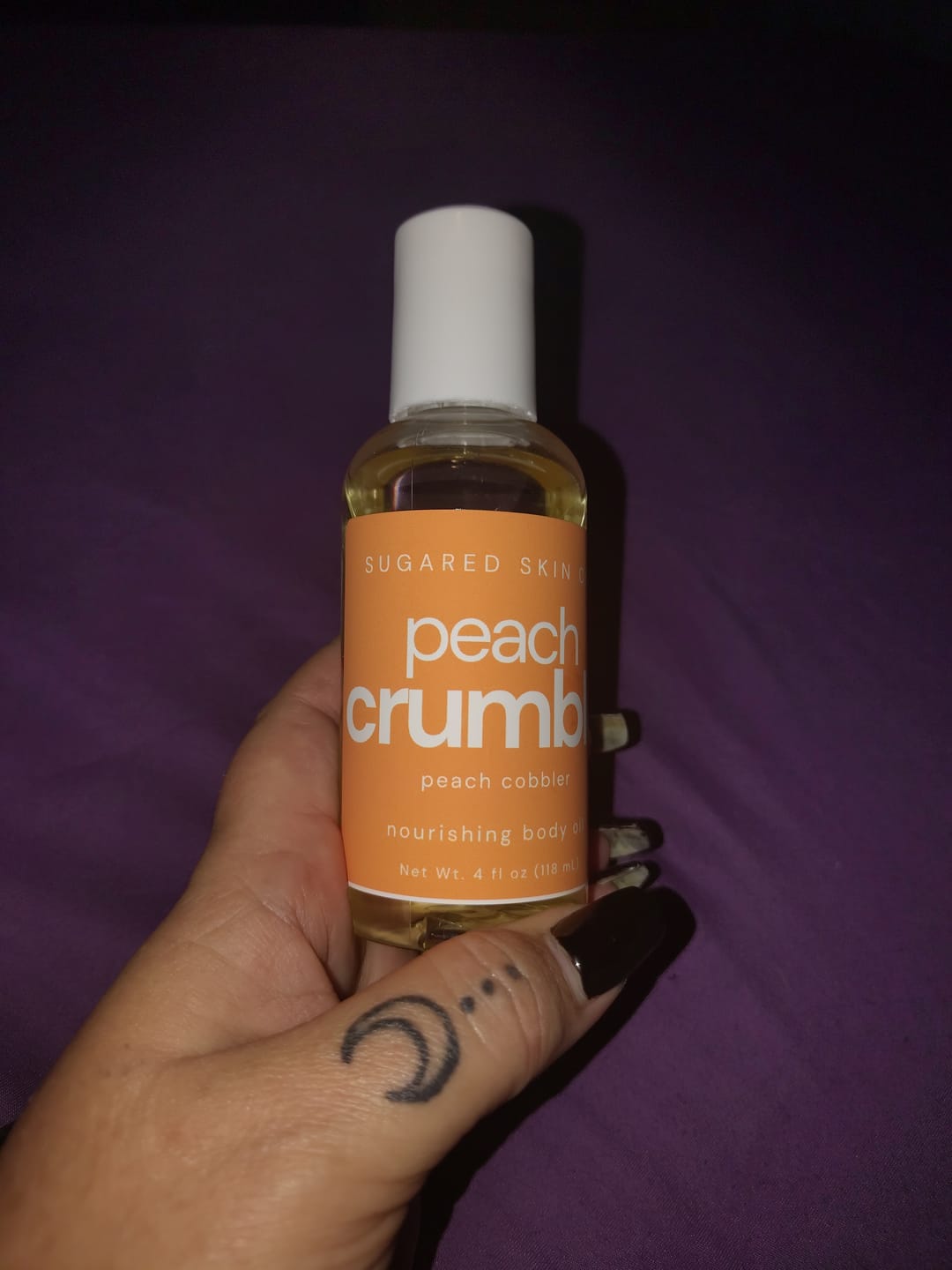 Customer photo review of Peach Crumble Body Oil