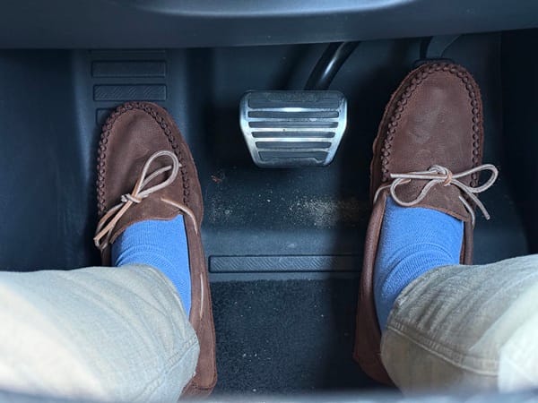 Customer photo review of Men's Soft Sole Wide Width Leather Moccasins