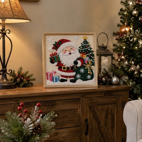 Customer photo review of Custom Pearl Art - For Family - DIY Christmas Canvas Kit