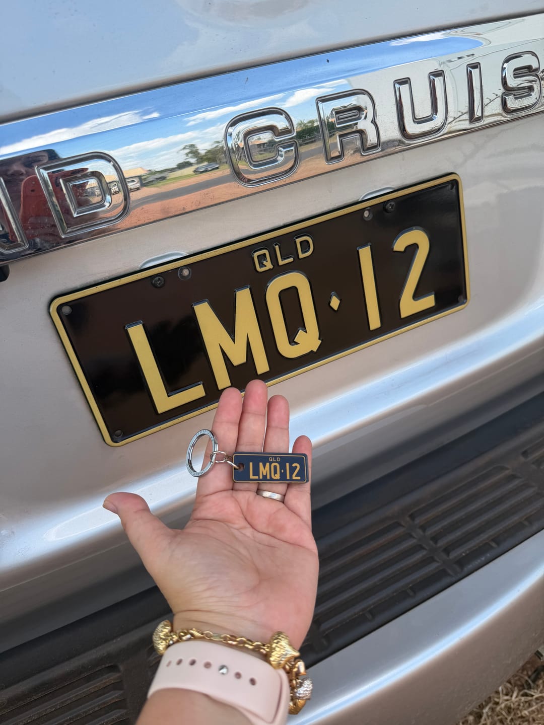 Customer photo review of QLD Prestige Licence Plate Custom Keychain