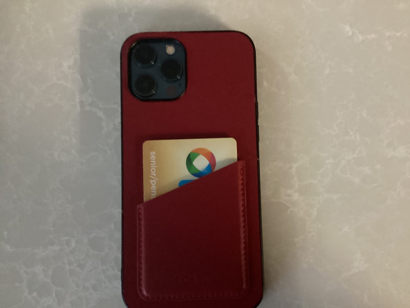 Customer photo review of Premium Genuine Leather Slim Back Card Slot iPhone Case