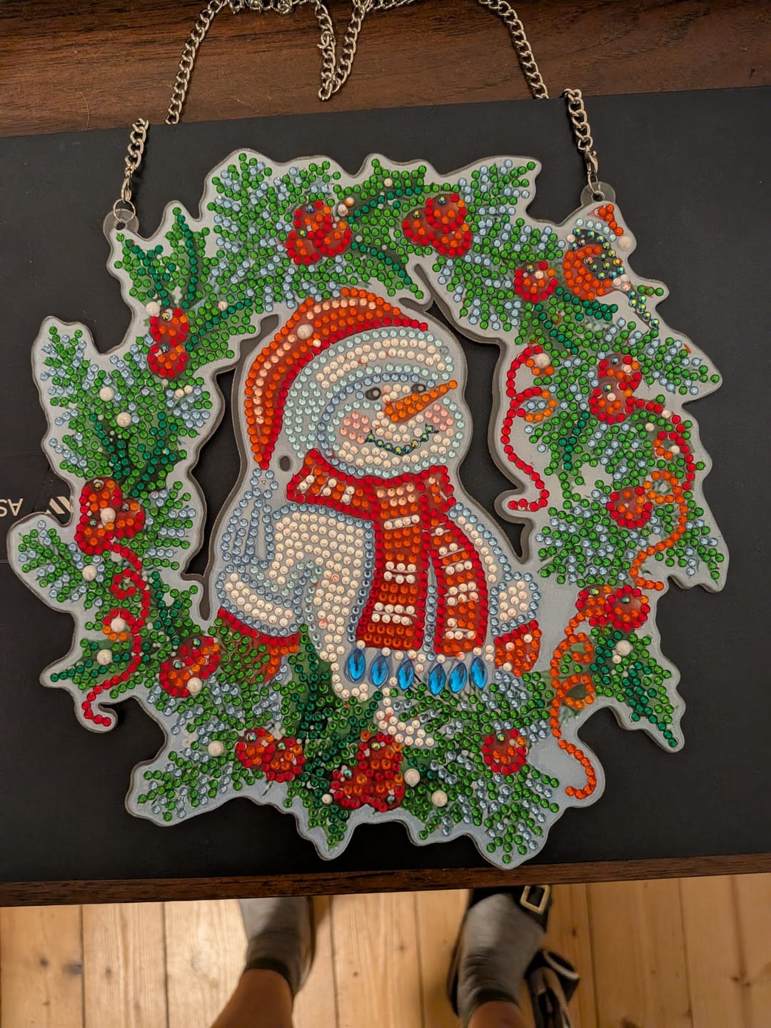 Customer photo review of Diamond Painting Weihnachtskranz – Schneemann