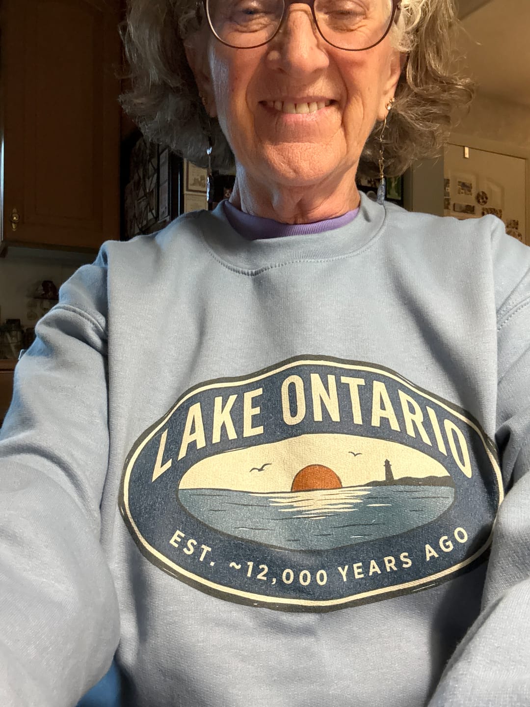 Customer photo review of Lake Ontario Badge Crewneck Sweatshirt