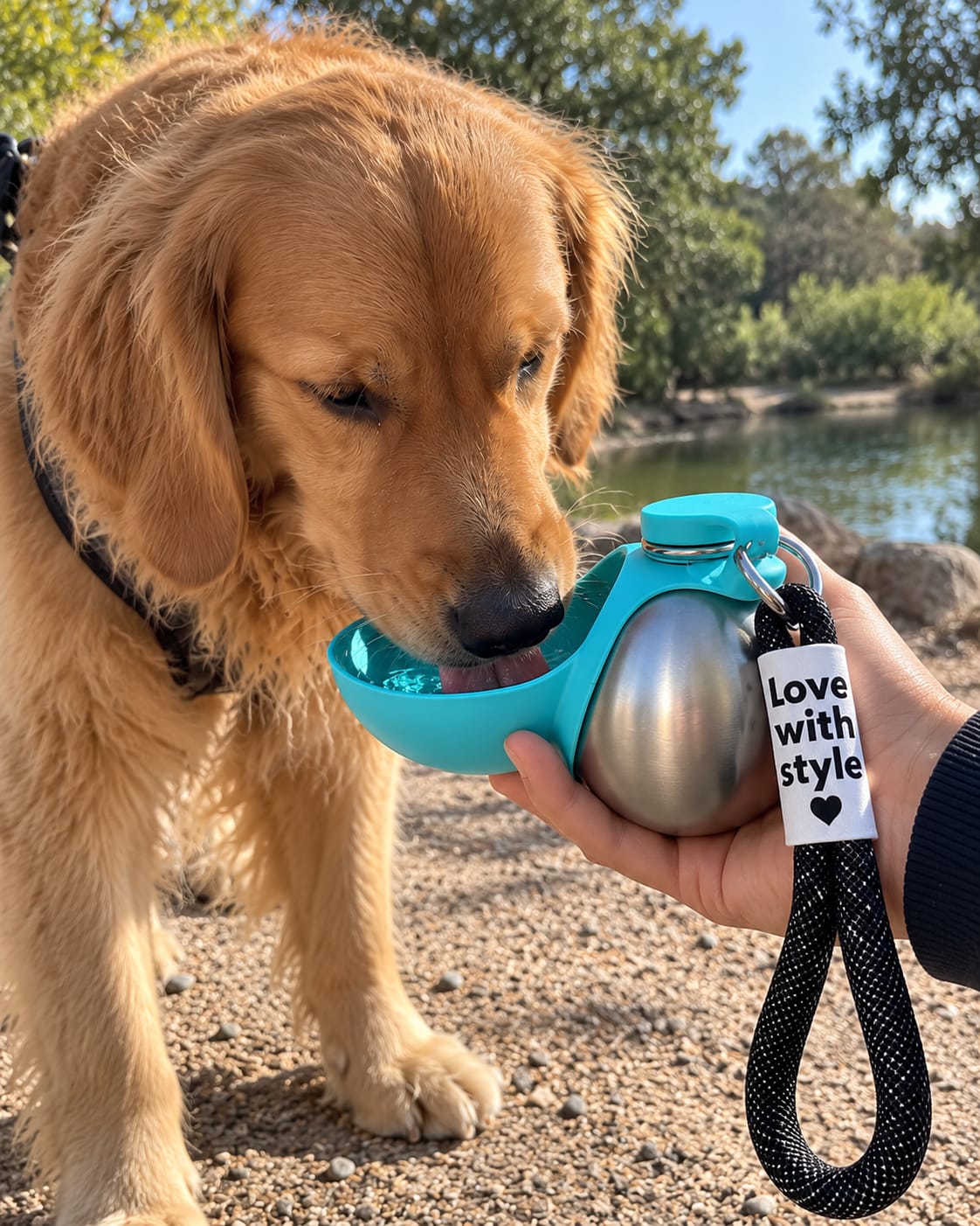 Customer photo review of AquaPup™ Portable Dog Water Bottle
