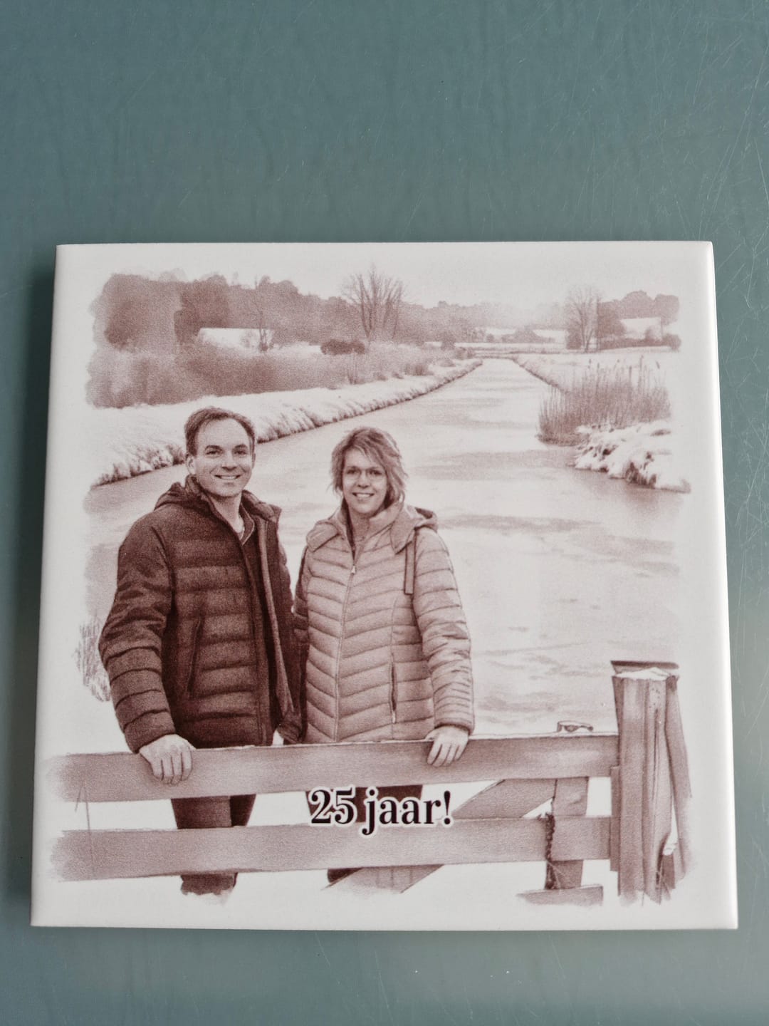 Customer photo review of Sepia Vintage Portret Tegeltje