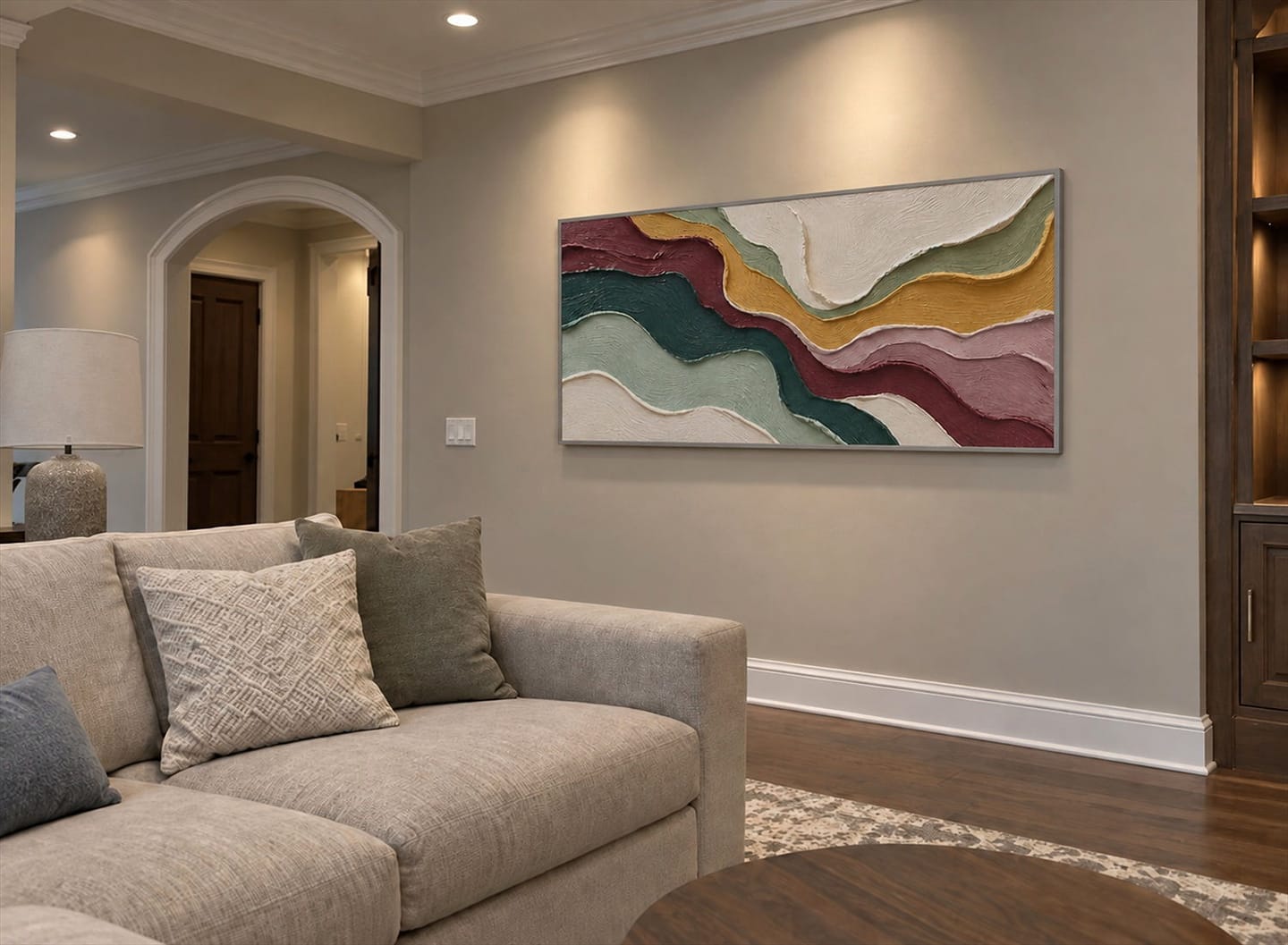 Customer photo review of Flowing Tapestry — Textured Abstract Wall Art