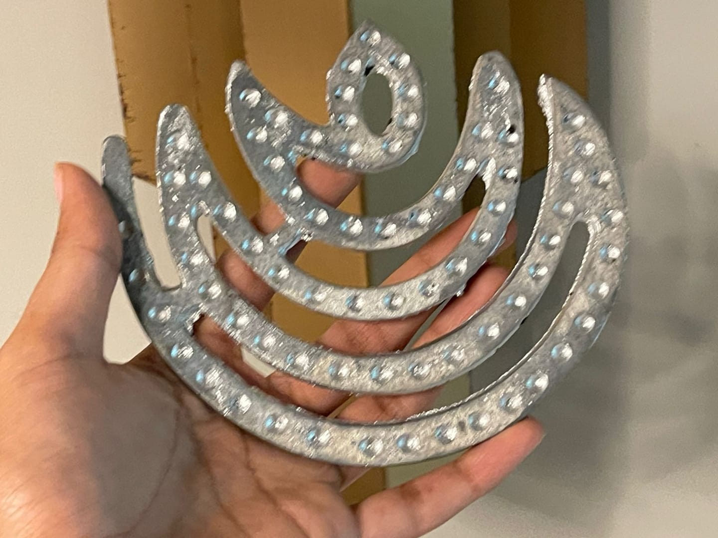 Customer photo review of Zinc Moon Helix – Vastu Remedy for North-East Direction Correction | Water Element Harmony | 4 & 6 Inch