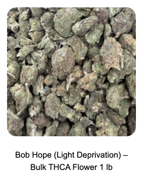 Customer photo review of Bob Hope (Light Deprivation) – Bulk THCA Flower 1 lb