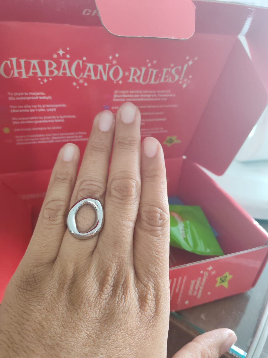 Customer photo review of Anillo Rust Mini Plata