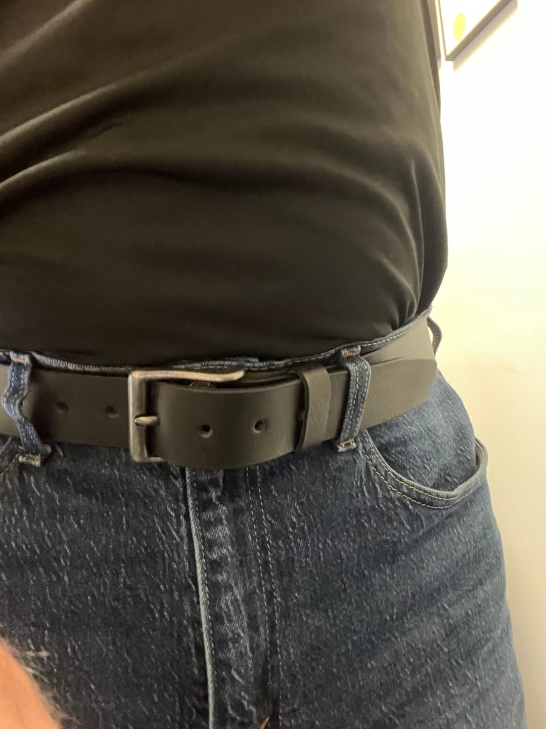 Customer photo review of The Long Haul Belt - Classic Black 100% Full-Grain Leather Belt