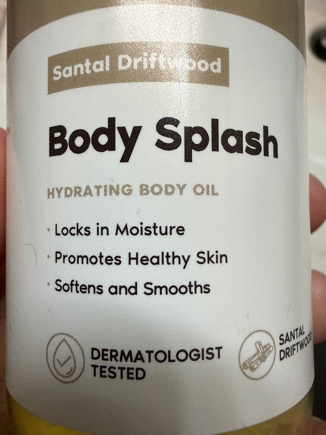 Customer photo review of Body Splash - Skin Smoothing Body Oil (Santal Driftwood) LUXURY SCENT