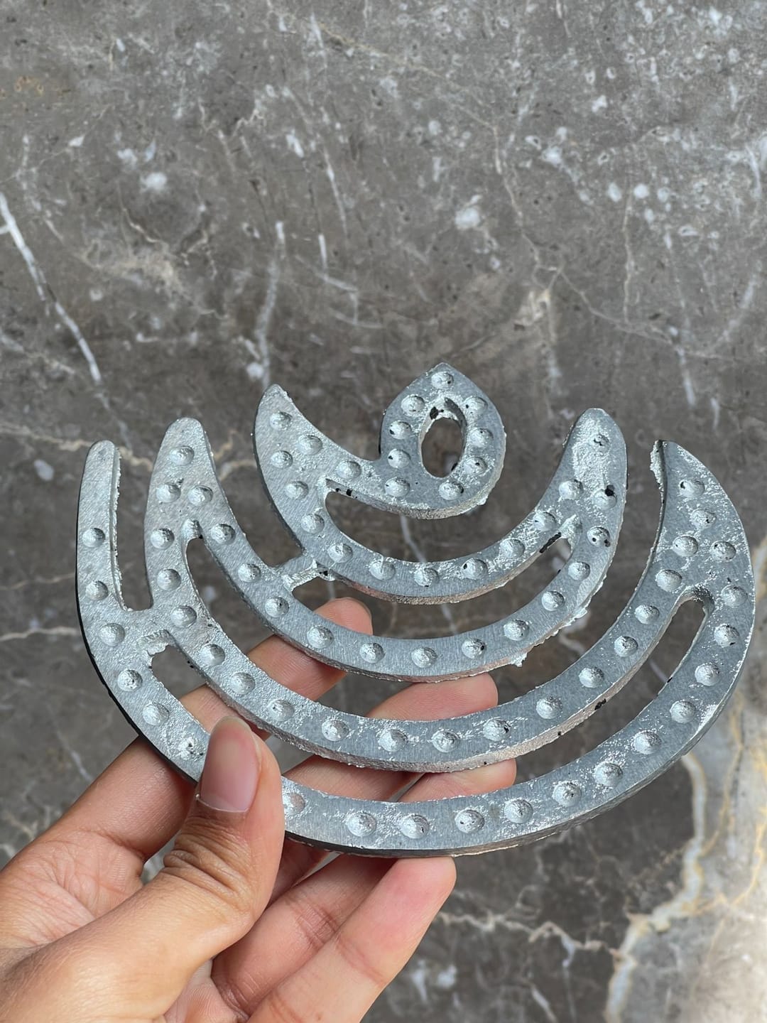 Customer photo review of Zinc Moon Helix – Vastu Remedy for North-East Direction Correction | Water Element Harmony | 4 & 6 Inch