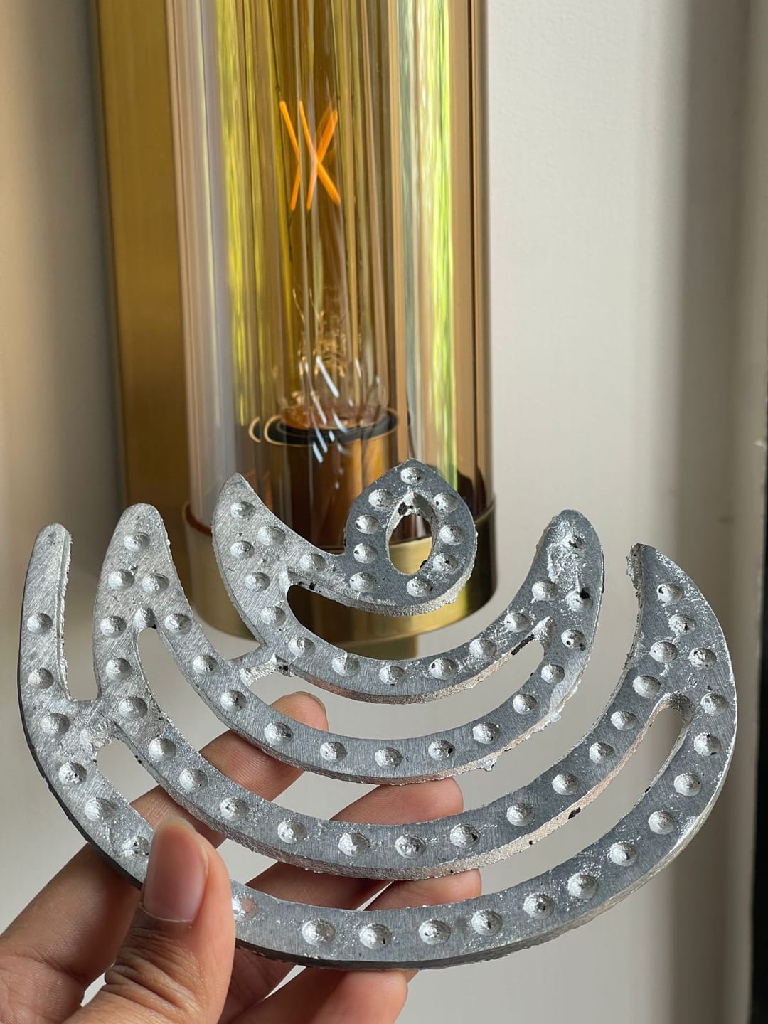 Customer photo review of Zinc Moon Helix – Vastu Remedy for North-East Direction Correction | Water Element Harmony | 4 & 6 Inch