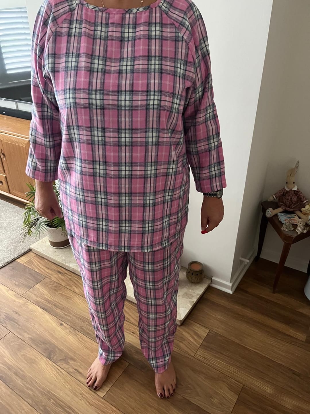Customer photo review of Classic Pink Check Brushed Cotton Fabric